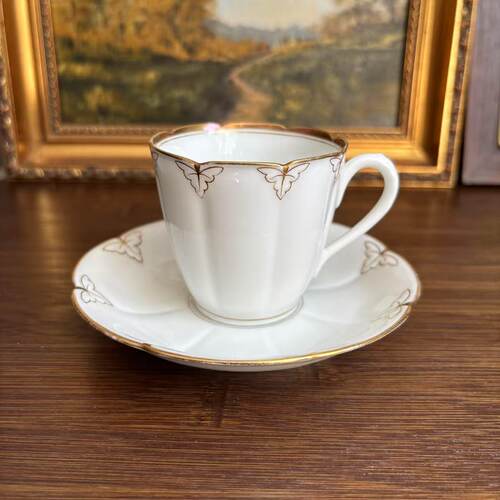 Limoges 法国利摩日 中古收藏 奢华描金手绘装饰咖啡杯 茶杯摆件
