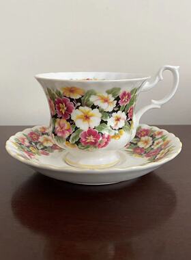 Royal Albert 皇家阿尔伯特香氛瓷茶杯 Primula 报春花花卉咖啡杯
