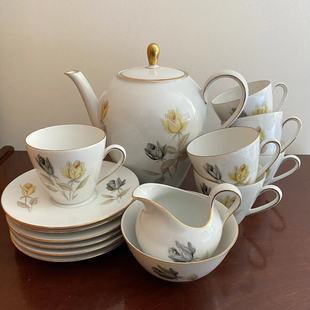 整套摆件茶具 Seltmann Weiden 德国巴伐利亚中古描金咖啡杯 茶杯