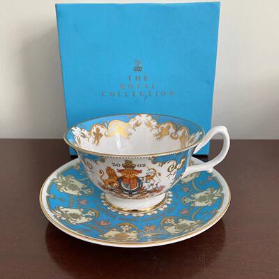 Royal Collection 皇家收藏 2002年英国女王金禧咖啡杯 绝版茶杯