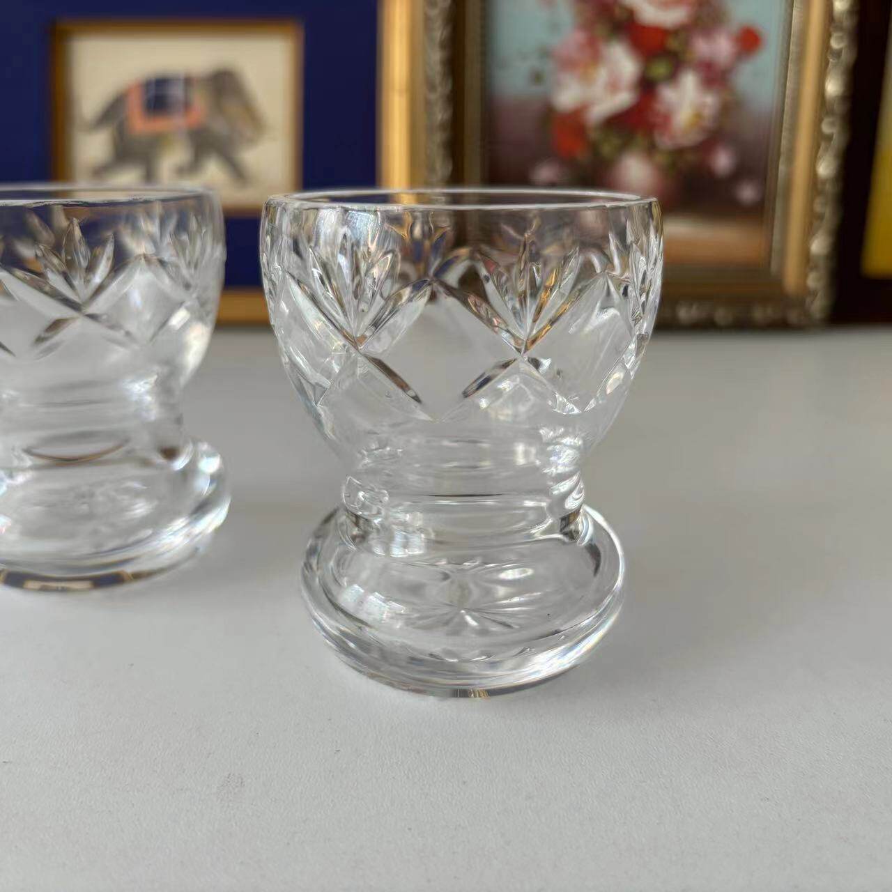 Royal Doulton 皇家道尔顿 英国中古水晶摆件 手工磨刻烛台装饰