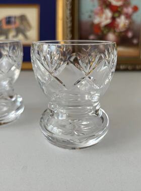Royal Doulton 皇家道尔顿 英国中古水晶摆件 手工磨刻烛台装饰