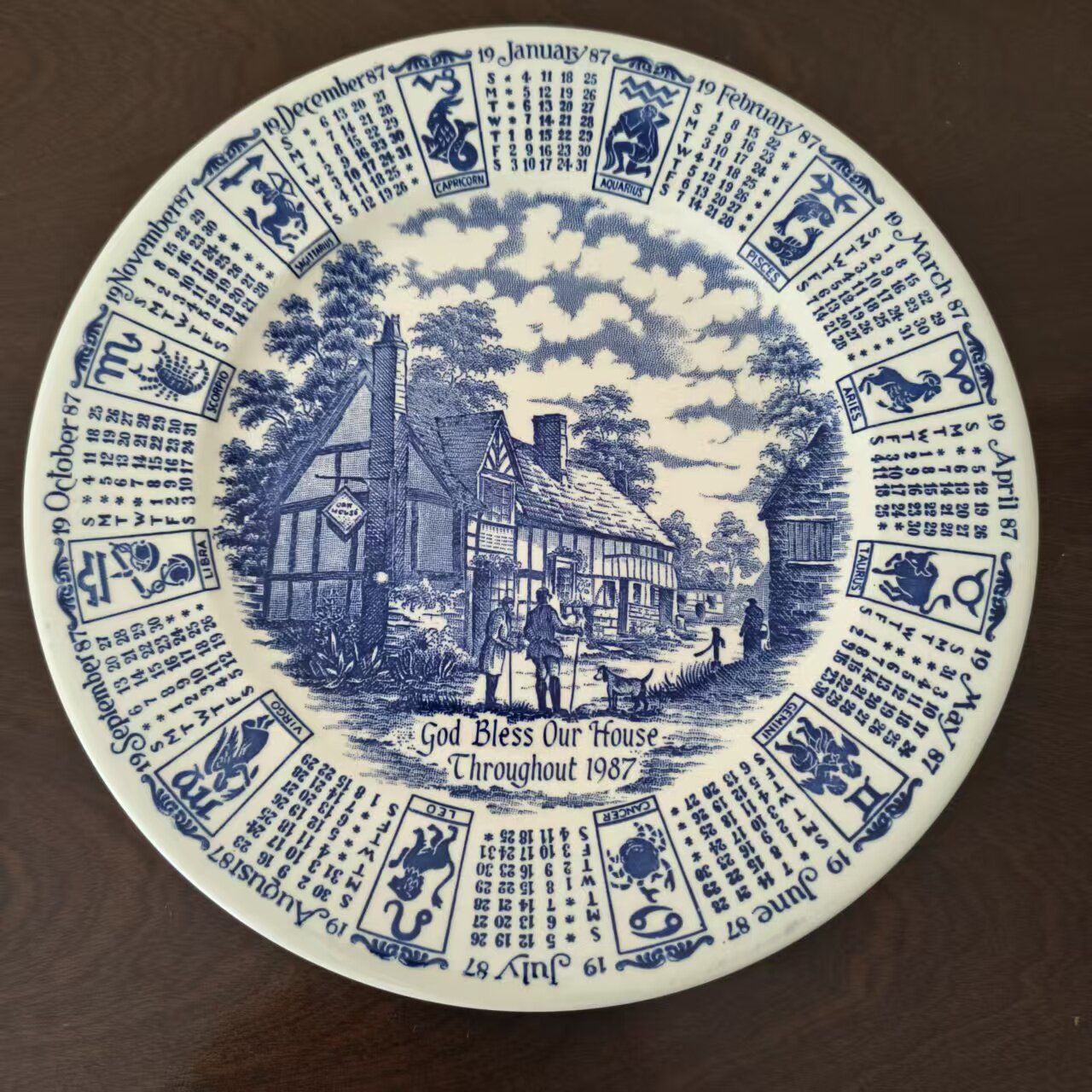 IRONSTONE 英国中古风景收藏碟 1987年纪念年历盘 创意生日礼品碟