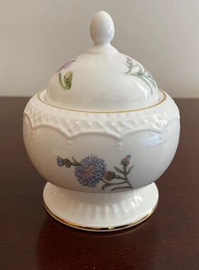 AYNSLEY 安兹丽 Wild Tudor 都铎王朝野生花卉糖缸 咖啡盒 瓷茶罐