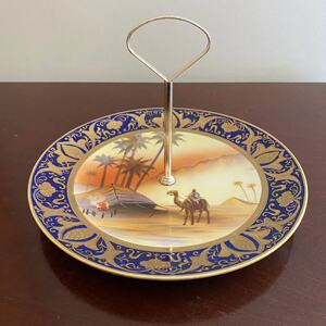 则武 Noritake 古董手绘盘 阿拉伯风格蛋糕碟 丝绸之路孤品赏盘