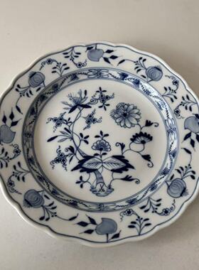 MEISSEN 梅森 德国 手绘蓝洋葱19世纪古董收藏碟 甜品盘 一等全品