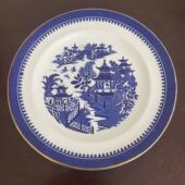 Royal 皇家伍斯特山水楼阁收藏瓷盘 1880年古董青花碟 Worcester