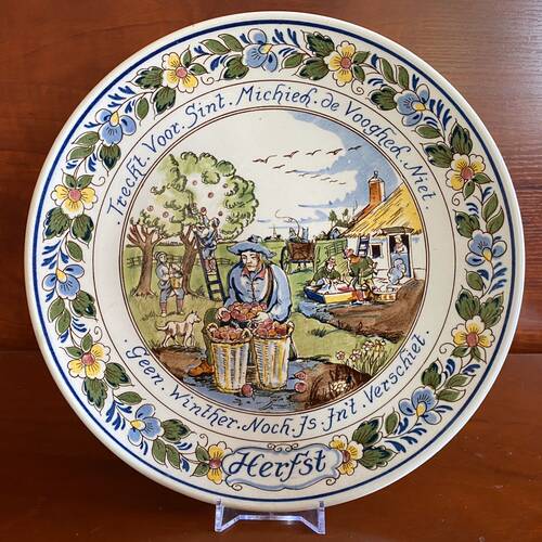 Royal Goedewaagen 彩绘 Delft 秋季 herfst 荷兰手绘碟 挂盘赏盘