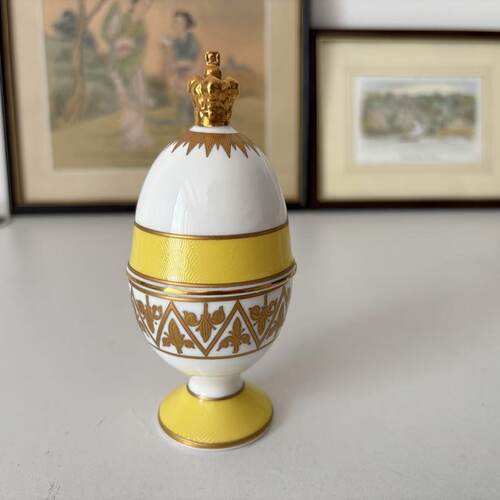 The Royal Collection 英国皇家收藏 鎏金皇冠蛋杯 孤品摆件瓷罐