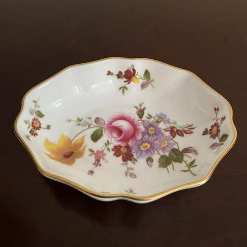Royal Crown Derby 皇家皇冠德比 1982年生日礼品小碟 花卉首饰碟