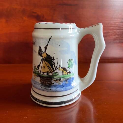 荷兰代尔夫特 Old Delft 蓝瓷古董手工彩绘瓷杯水罐 花瓶收藏摆件