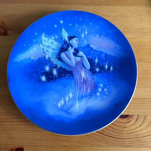 Royal Worcester 皇家伍斯特 蓝宝石花仙子赏盘 1991年精灵挂摆碟