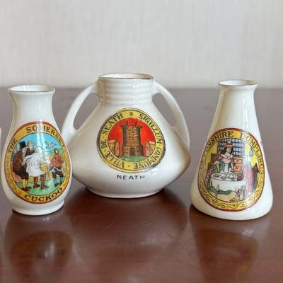 Arcadian 阿卡迪安 英国古董手绘徽标 故事迷你瓷瓶收藏摆件 赏瓶