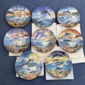 海洋鲸鱼海豚 Royal 自由 皇家伍斯特 八件套收藏碟盘 Worcester