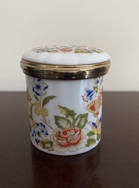 AYNSLEY 安兹丽 Cottage Garden 金属边框首饰盒 装饰盒 摆件瓷罐