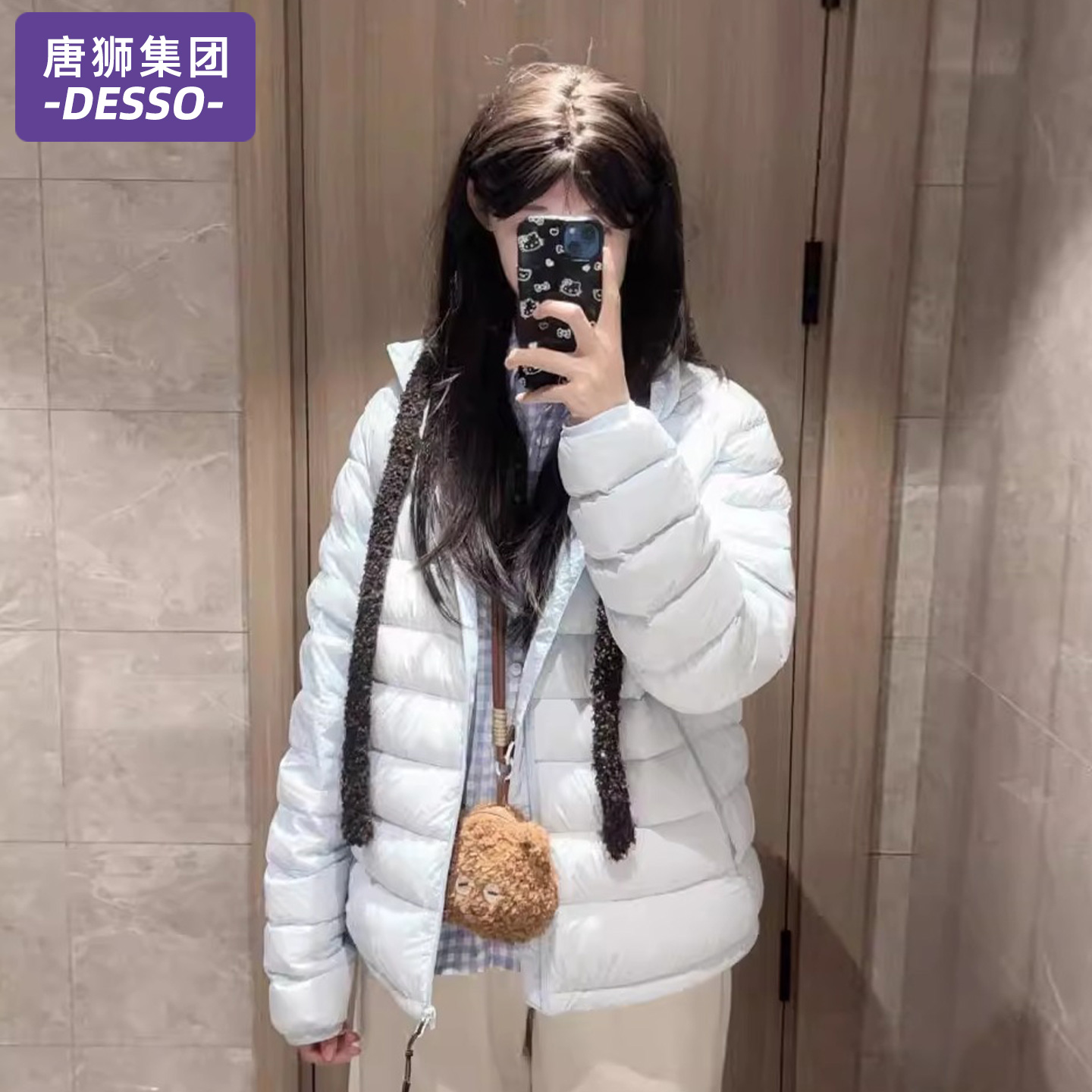 唐狮集团排骨羽绒服女冬情侣外套轻薄宽松新款2025连帽加厚小个子