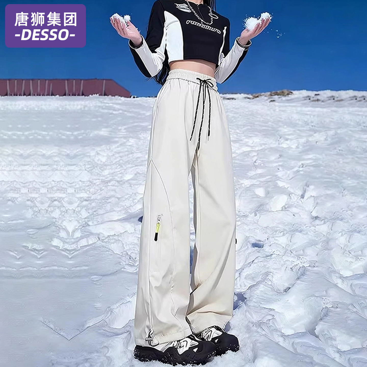 唐狮集团三防软壳冲锋裤女冬季加绒加厚工装裤东北零下40度滑雪裤