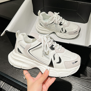 潮牌夏季厚底老爹鞋女2023新款百搭爆款跑步鞋网面透气休闲运动鞋