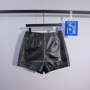 真皮新款皮裤女绵羊皮时尚百搭宽松气质休闲高腰修身显瘦拉链短裤