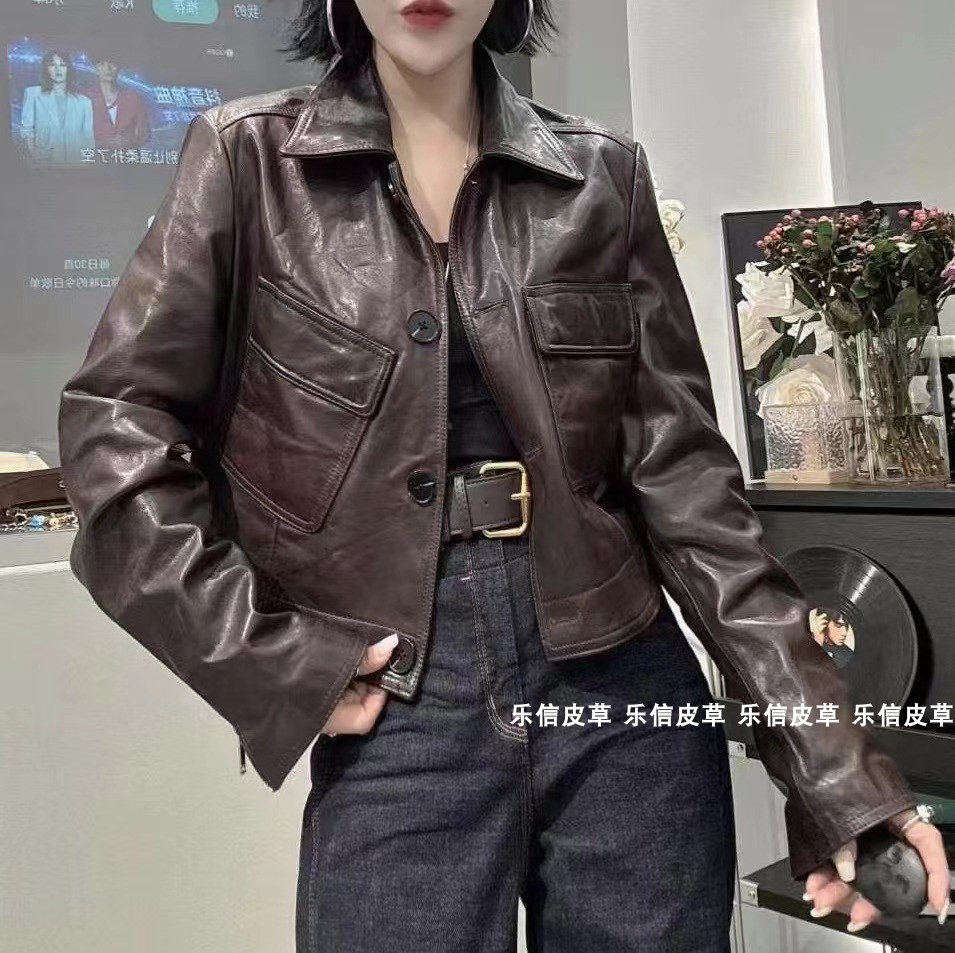 2024新款网红同款真皮双兜皮衣