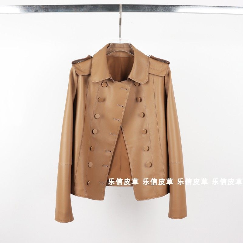 修身百搭短款真皮绵羊皮