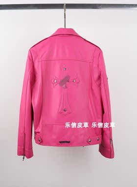 直筒机车常规真皮皮衣绵羊皮