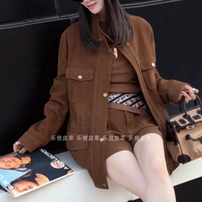 时尚新款真皮皮衣女绵羊皮外套