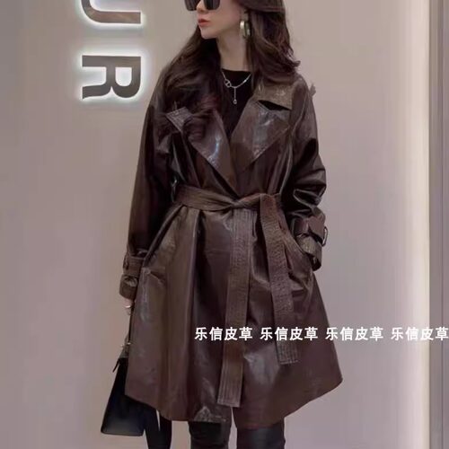 海宁2025春季中长款皮衣