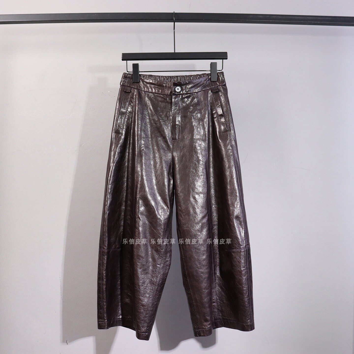 新款真皮绵羊皮皮裤女款气质百搭时尚休闲机车风直筒裤显瘦裤子