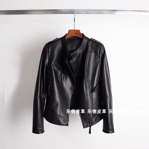 修身海宁机车韩版显瘦真皮皮衣