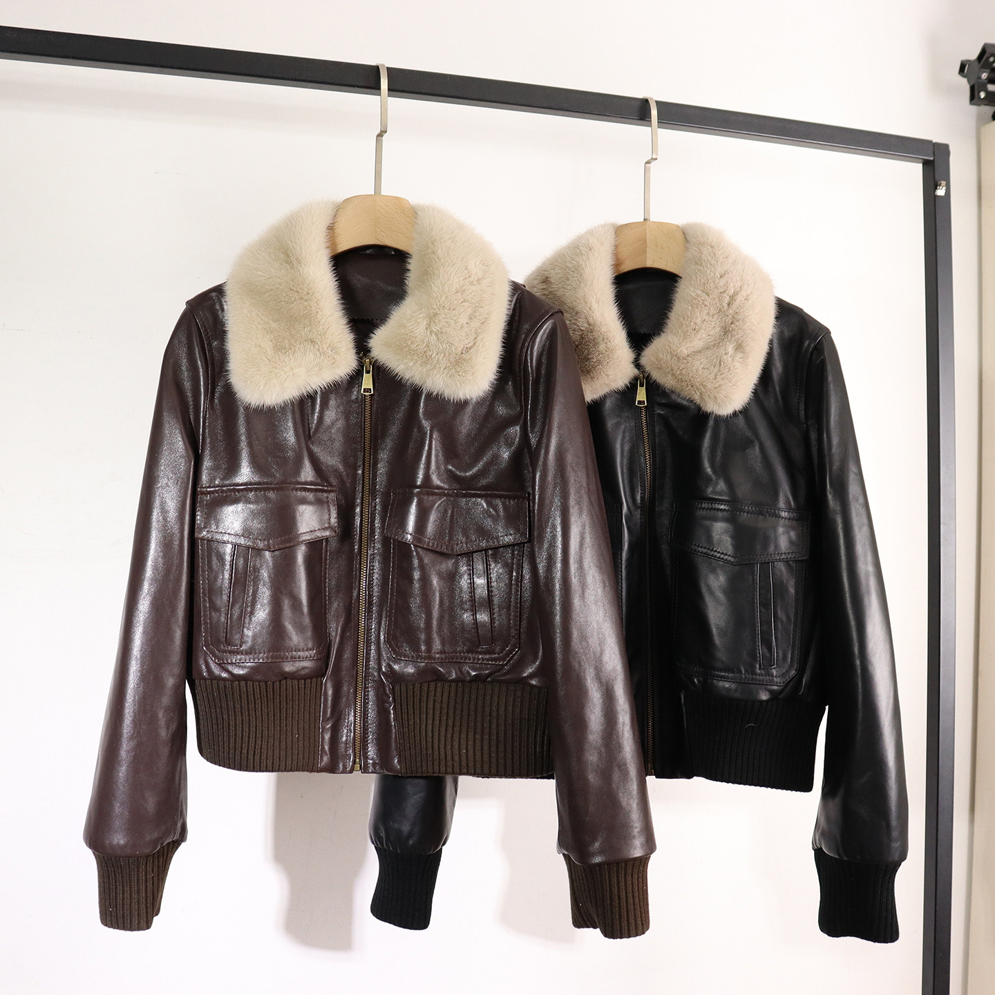 2025秋冬新款真皮鹅绒羽绒服女短款水貂毛领羊皮白鸭绒外套加厚潮,女装/女士精品,皮衣,淘宝优惠券,粉丝福利购,淘宝优惠卷