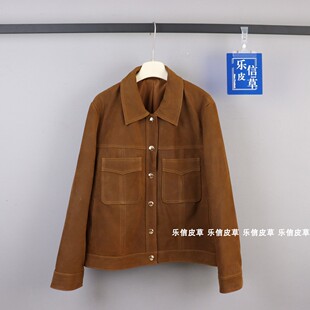 2024秋季新款真皮皮衣女款绵羊皮夹克外套宽松显瘦小个子机车服