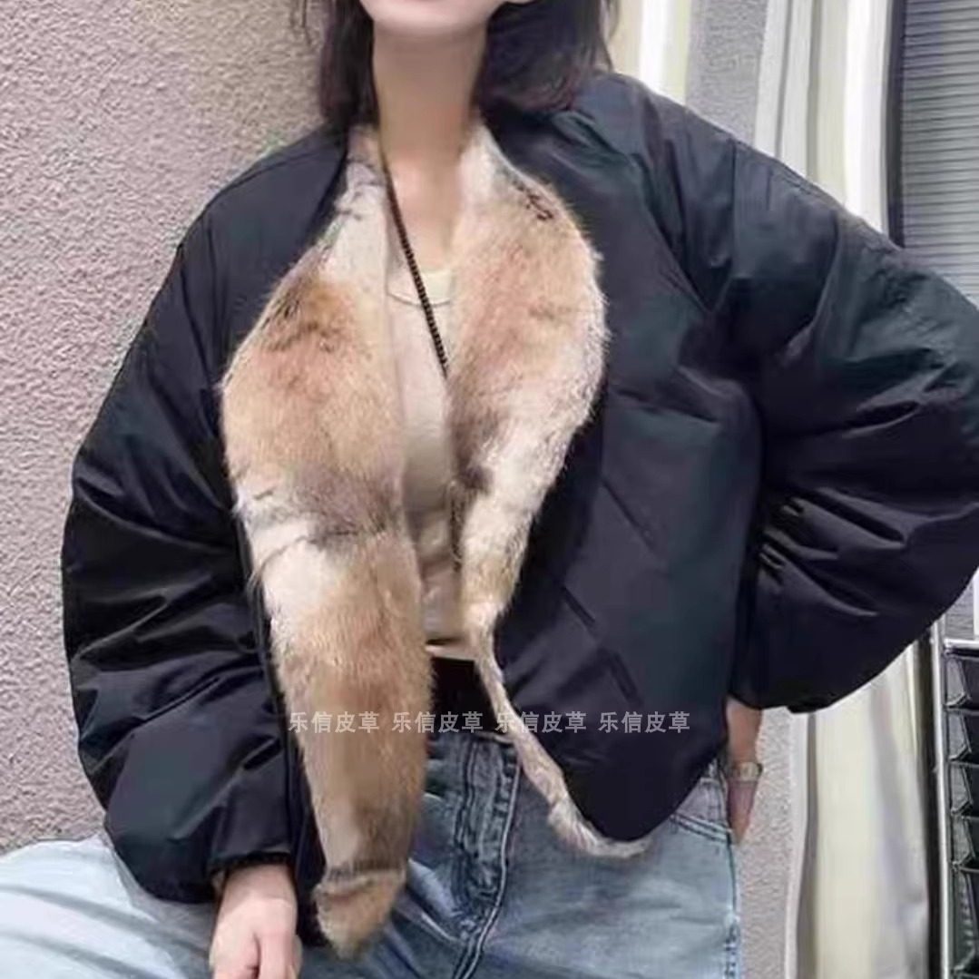 时尚新款羽绒服女皮草水貂毛拼接鹅绒百搭显瘦气质舒适保暖外套