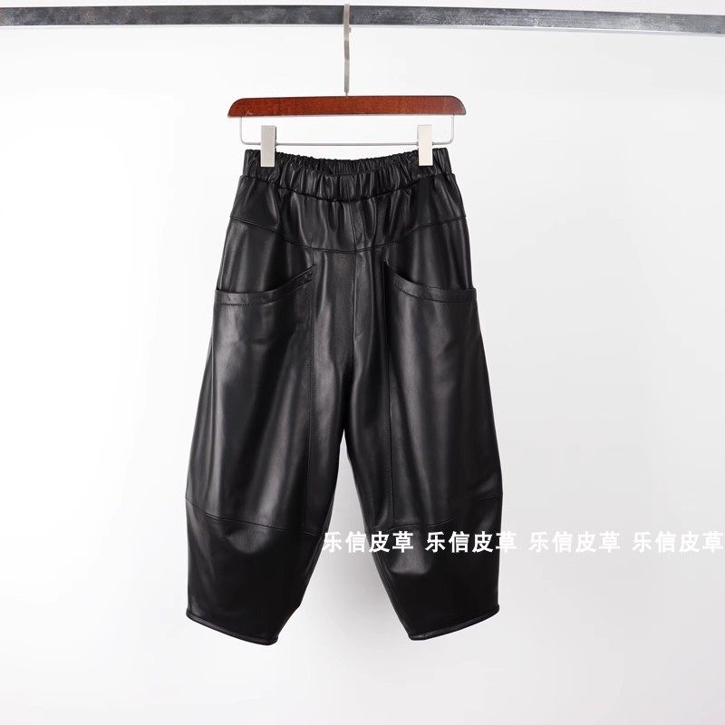 绵羊皮新款七分裤哈伦裤秋冬新款真皮个性宽松显瘦松紧腰韩版靴裤,女装/女士精品,休闲裤,淘宝优惠券,粉丝福利购,淘宝优惠卷
