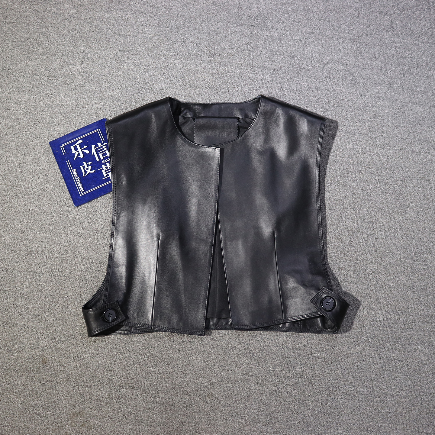 新款真皮马甲女绵羊皮时尚百搭显瘦气质开衫无袖背心宽松圆领皮衣