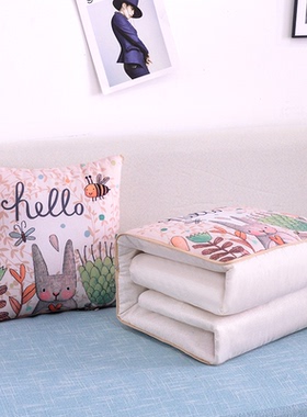 狄维士家纺薇芙绒靠垫被时尚王棉麻抱枕被天丝磨毛DVS-T23308定制