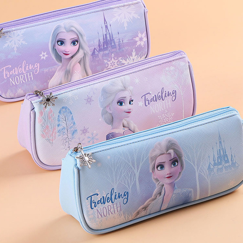 迪士尼冰雪奇缘铅笔笔袋女童艾莎公主卡通儿童文具袋大容量轻便小学生女