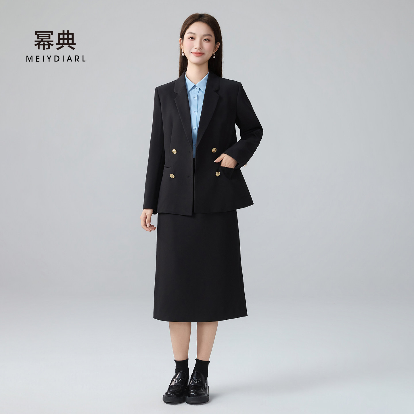 幂典黑色西装外套女春季公务员面试职场正装高智气质西服套装裙,女装/女士精品,西装,淘宝优惠券,粉丝福利购,淘宝优惠卷