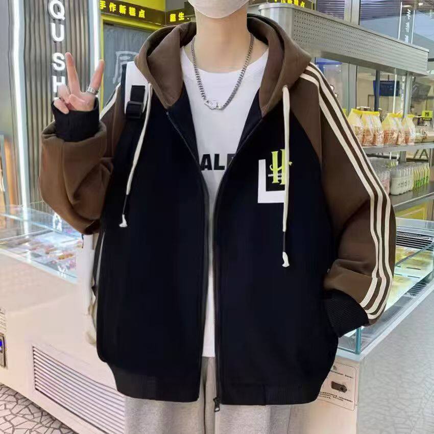 中大童春秋连帽外套2025男童棒球服初中生男生外套青少年帅气外套