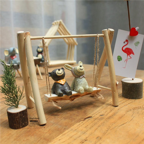 仰望星空搭配秋千手工摆件微景观