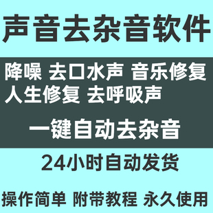 音乐降噪声音人声呼吸声去口水声杂音噪音消除工具一键自动去杂音