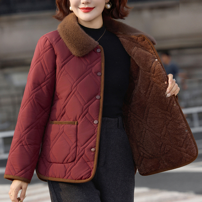 恒源祥官方正品冬天棉衣女时尚秋冬季加绒加厚保暖中年女士妈妈棉