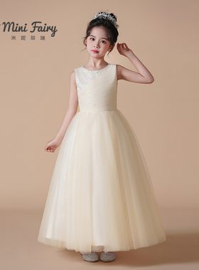 钢琴演奏蓬蓬纱花童婚纱高端