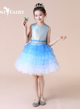 儿童礼服女童生日公主裙小女孩花童主持晚礼服蓬蓬纱裙朗诵演出服