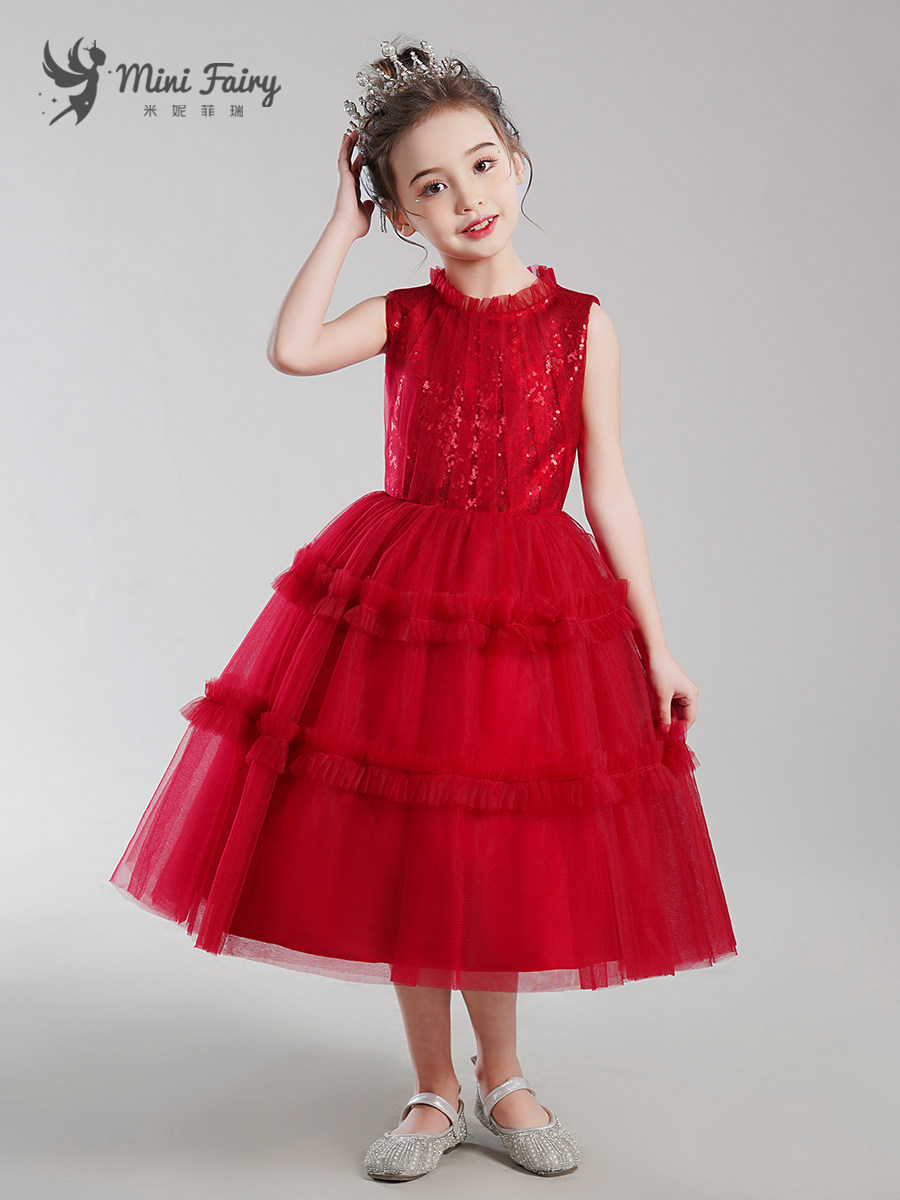 女童小提琴演出服酒红色生日公主裙儿童钢琴演奏晚礼服洋气蓬蓬裙,童装/婴儿装/亲子装,儿童礼服,淘宝优惠券,粉丝福利购,淘宝优惠卷