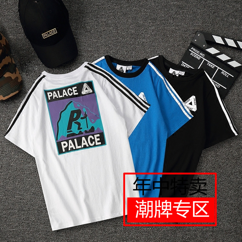 18FW PALACE T-SHIRT NIGHT MANRINE 联名T恤 宽松 男女 情侣短袖