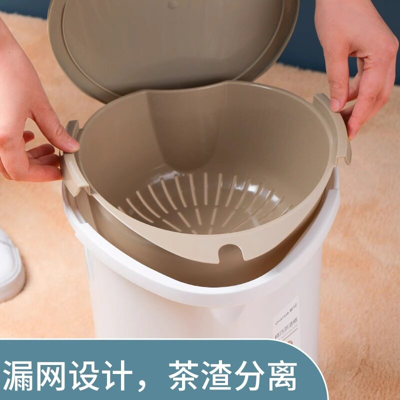 茶花精巧茶渣桶1521带茶隔双层排