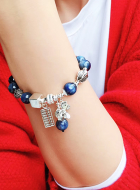 女网马上本年命蓝晶ins小众手链