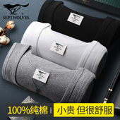男款 打底汗衫 纯棉内搭粗螺纹100%全棉弹力罗纹夏季 七匹狼背心男士