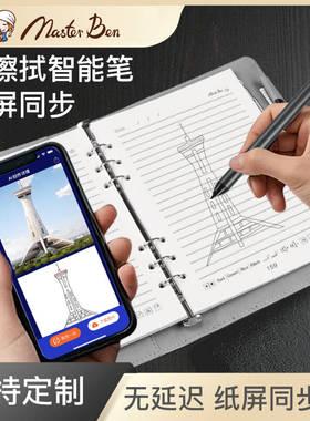 MASTER BEN商务礼品笔记本定制会议记录本活页指纹解锁可无线充电AI绘画记事本伴手礼盒套装A5高档企业纪念品